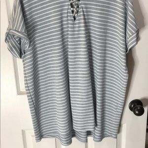 Blue and white striped Easel top